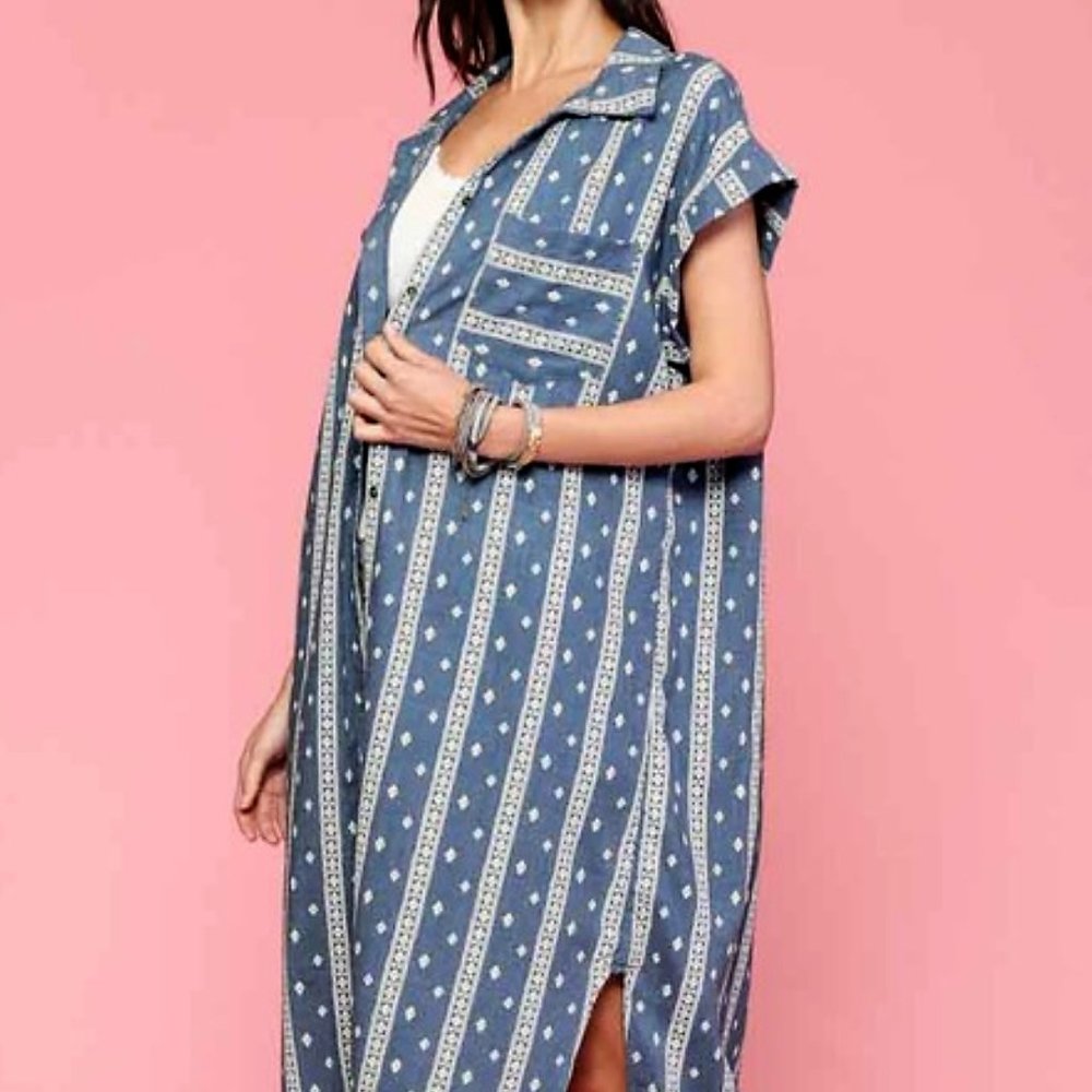 Button-Down Aztec Dress